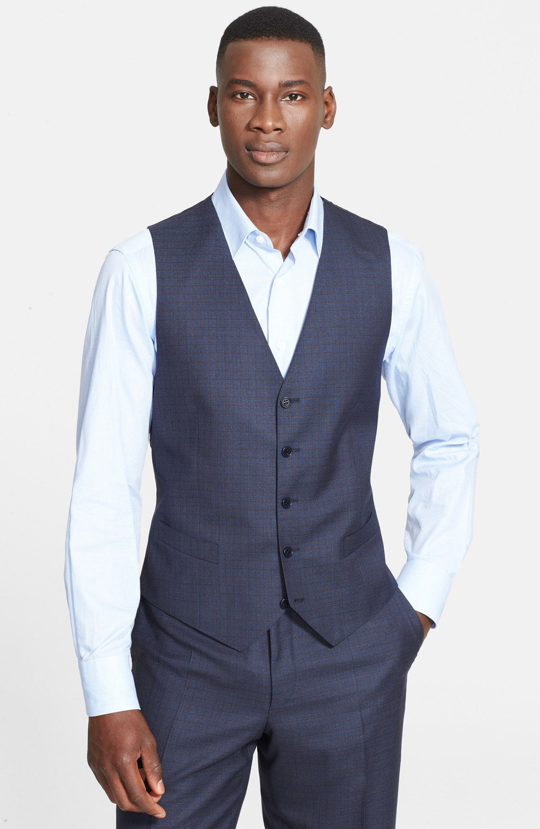 Classic Fit Three-Piece Check Suit