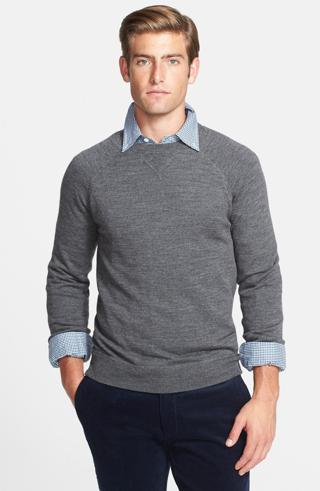 Raglan Merino Wool Crewneck Sweater